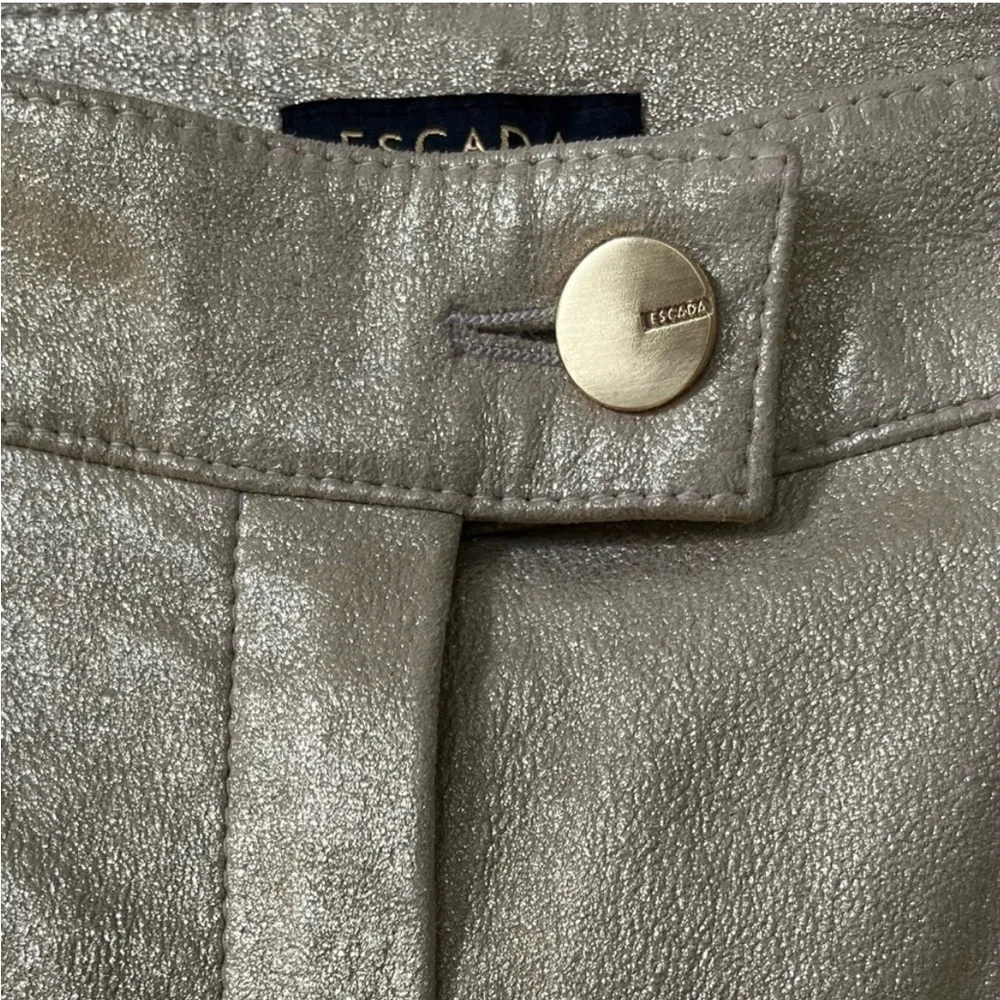 🌹HP Gorgeous Y2K Vintage Gold Style Escada Leather Jeans Festival Ready - Picture 3 of 7